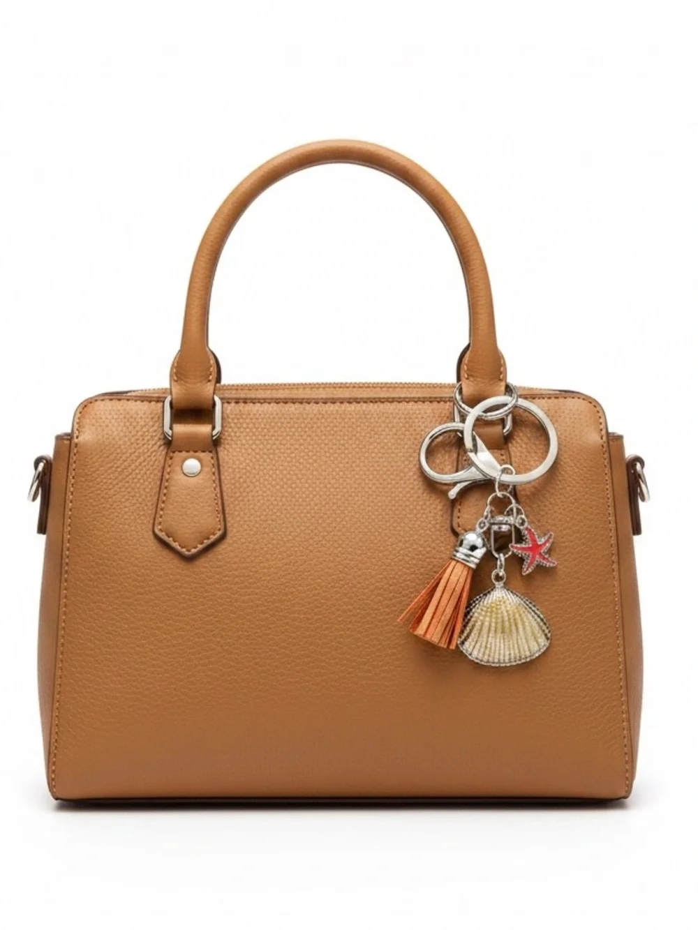 Clam Shell Orange Starfish Faux Leather Tassel 2